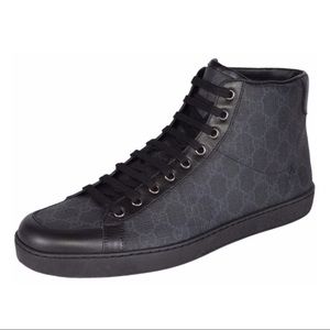 Gucci Black GG Monogram High Top Sneakers